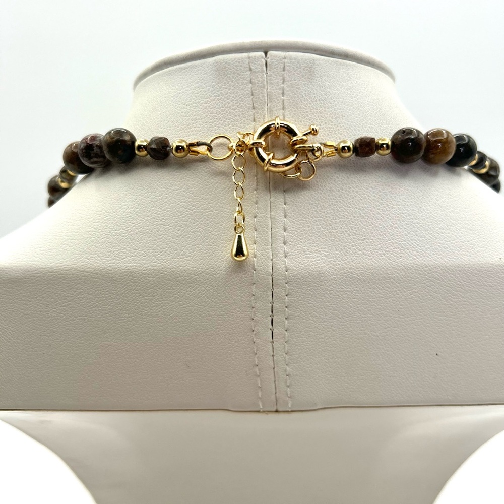 Luxury Artisan “Jenny Leigh Jewelry” Coffee Peitersite Necklace - Picture 2 of 2